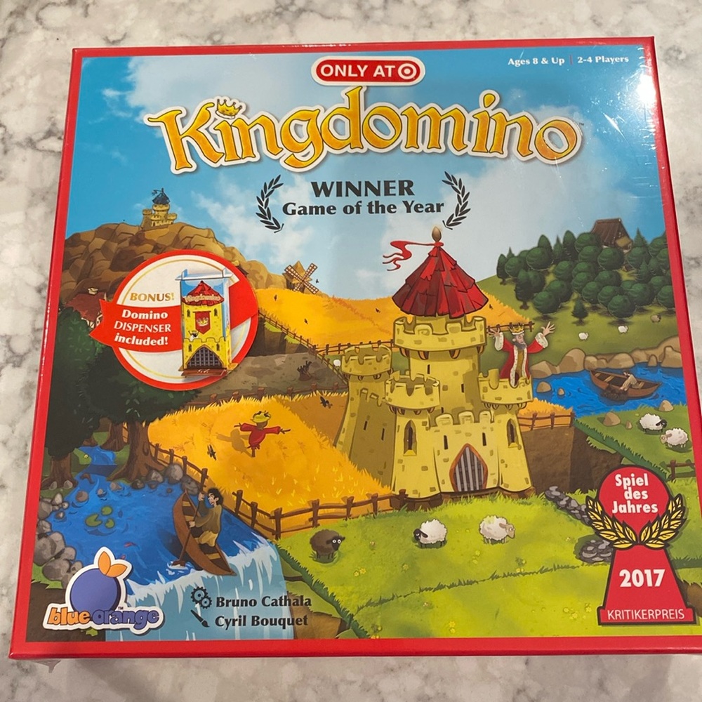 Winner of the year 2017 game!  New in box still has plastic wrap. Kingdomino